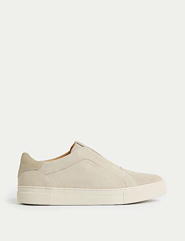Suede Slip On Suede Trainers with Freshfeet™ - VN