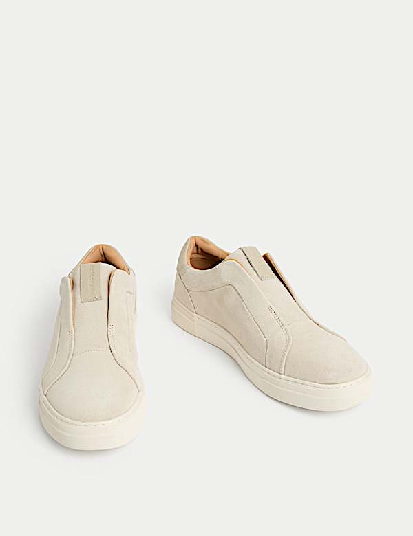 Suede Slip On Suede Trainers with Freshfeet&trade; - JO