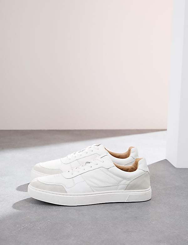 Leather Lace Up Performance Trainers with Freshfeet™ - NL