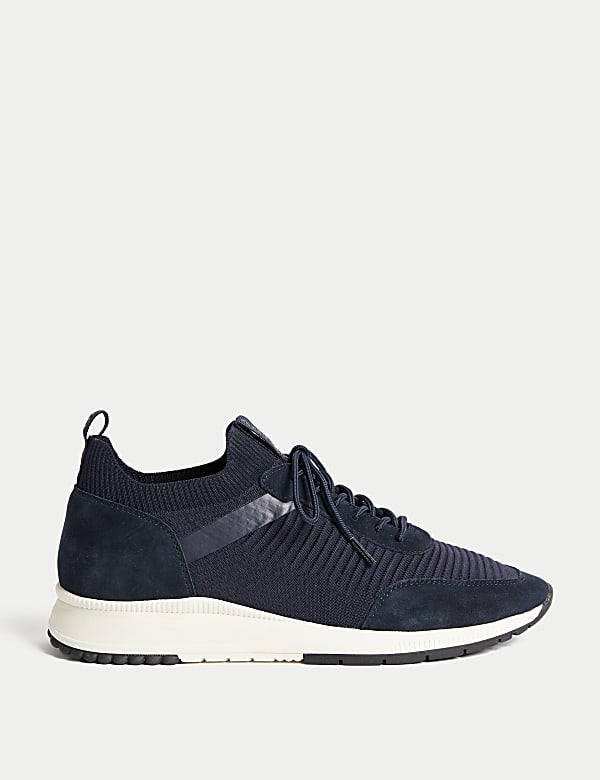 Knitted Lace Up Trainers with Freshfeet&trade; - BN