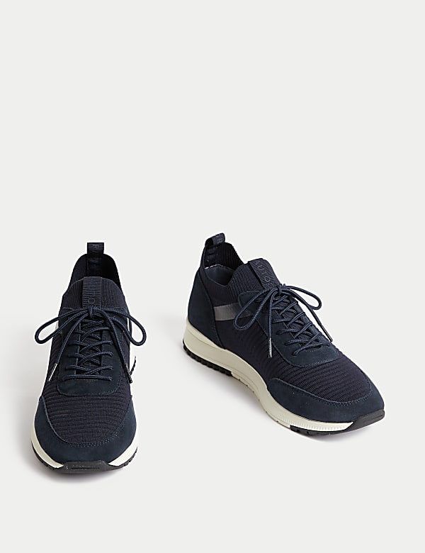 Knitted Lace Up Trainers with Freshfeet&trade; - BN