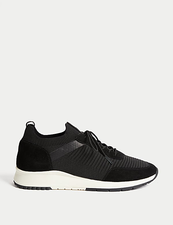 Knitted Lace Up Trainers with Freshfeet™ - GR