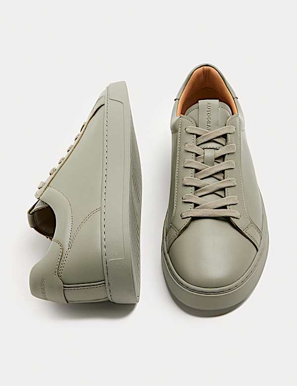 Leather Lace-Up Trainers - CA