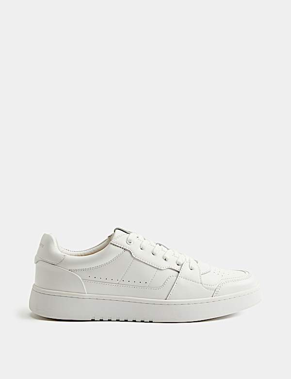 Lace Up Court Leather Trainers - CH