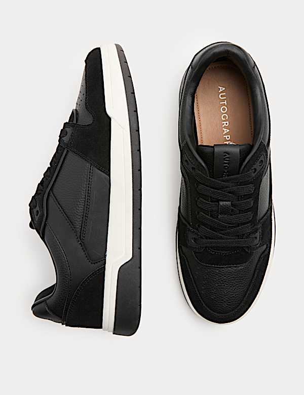 Leather Lace Up Casual Trainers - TW