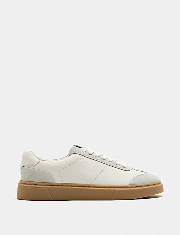 Leren sneakers met cupzool en T-neus - BE
