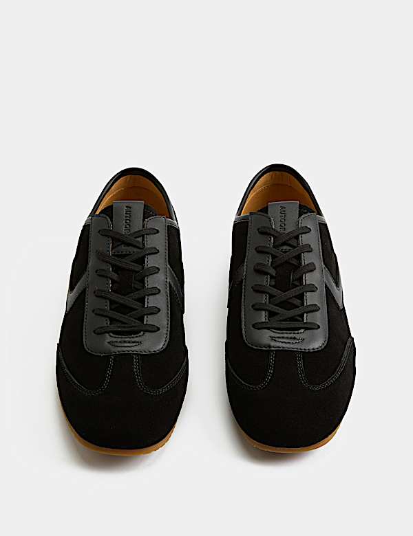 Low Profile Leather Lace Up Trainers - ES