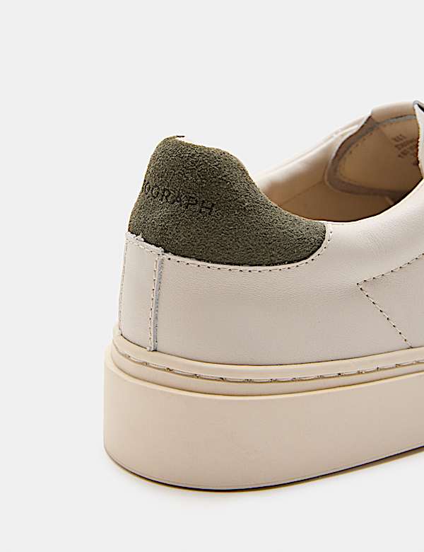 Leather Lace Up Cupsole Trainers - AL