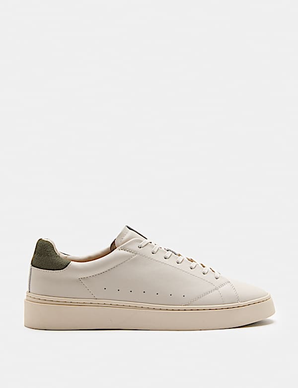 Leather Lace Up Cupsole Trainers - AL