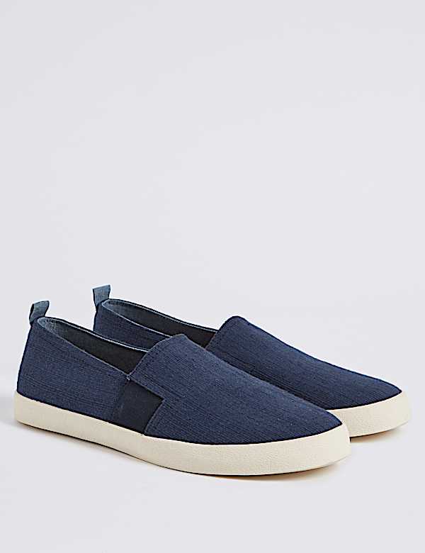 Canvas Slip-on Pump Shoes