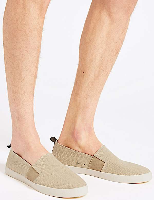 Canvas Slip-on Pump Shoes