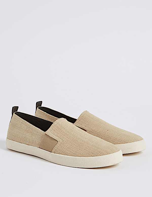 Canvas Slip-on Pump Shoes