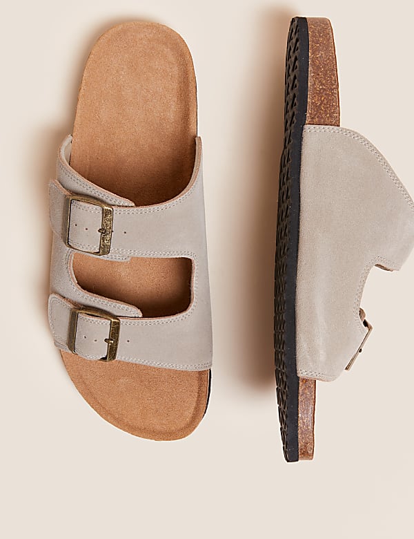 Suede Slip-On Sandals