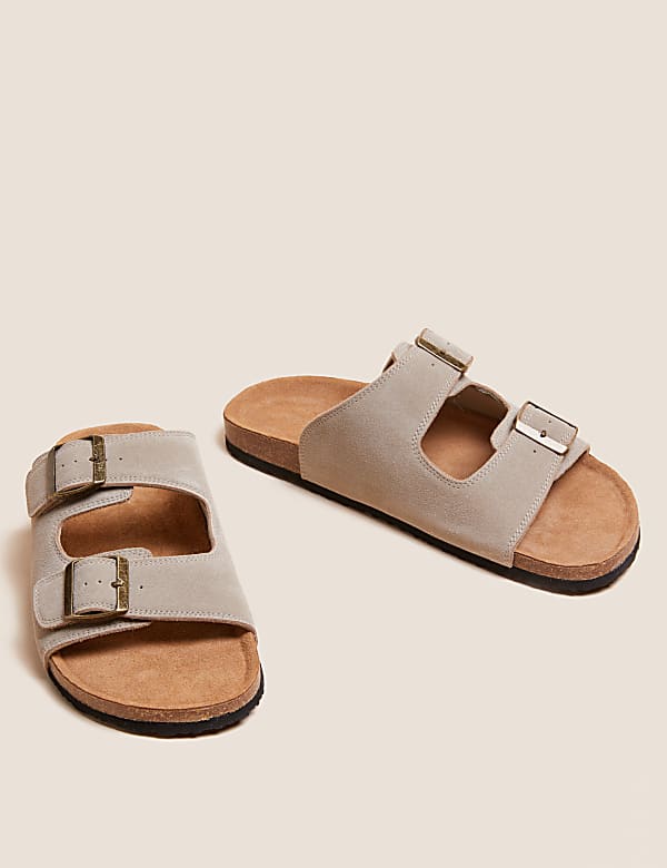 Suede Slip-On Sandals