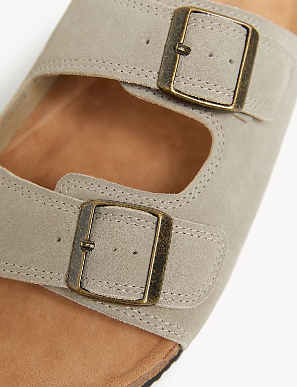 Suede Slip-On Sandals