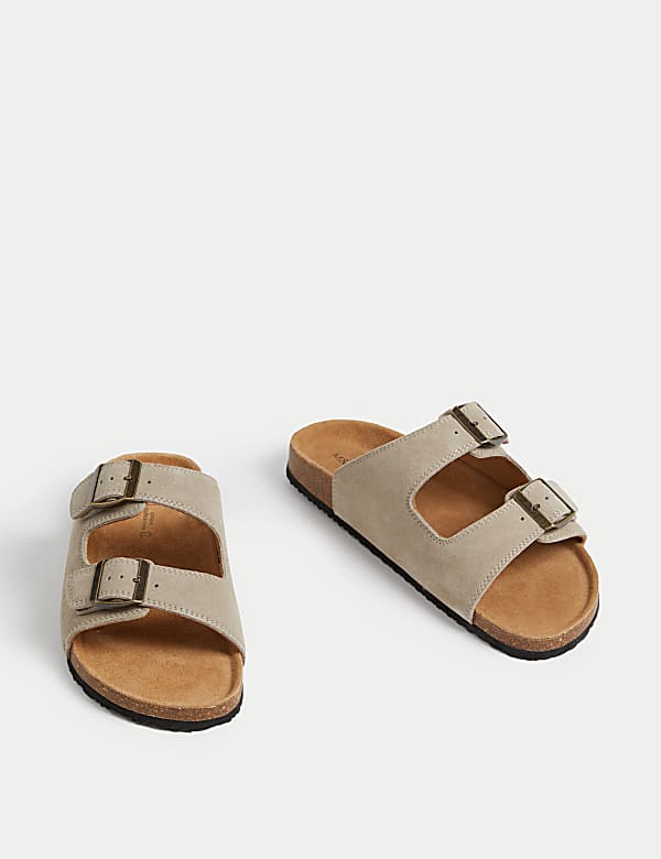 Suede Slip-On Corkbed Sandals - JE