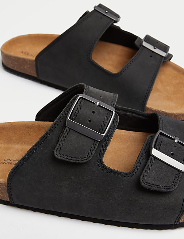 Leather Slip-On Sandals - NL