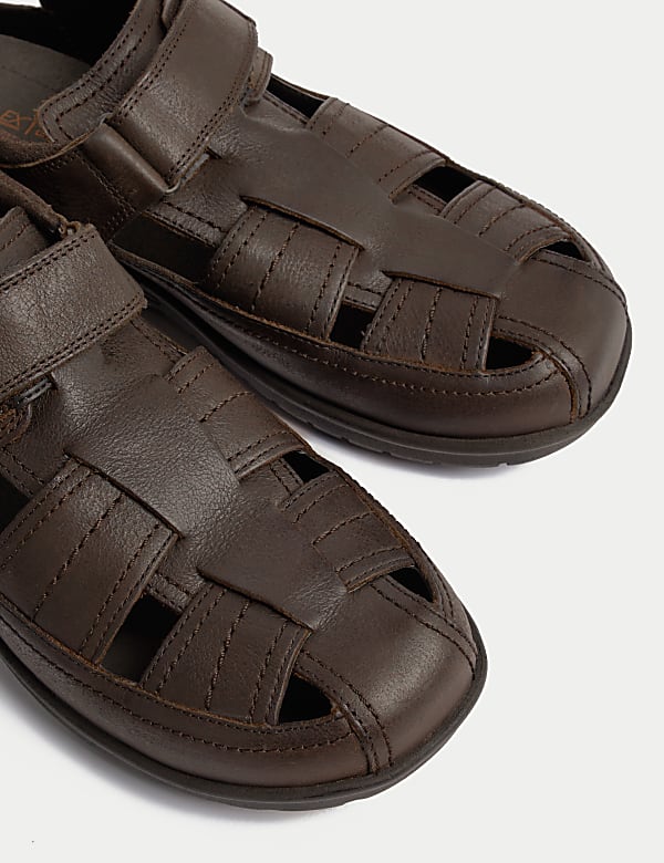 Airflex&trade; &ndash; Sandales en cuir &agrave; bande auto-agrippante - BE