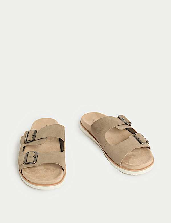 Suede Slip-On Sandals - GR