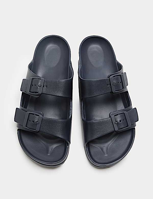 Moulded Footbed Two Strap Slider Sandals - LU