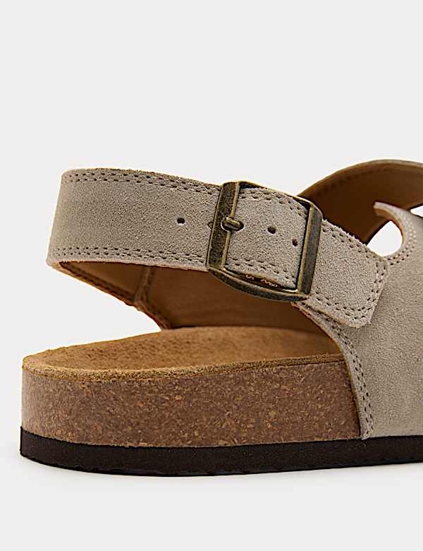 Suede Backstrap Corkbed Sandals - EE