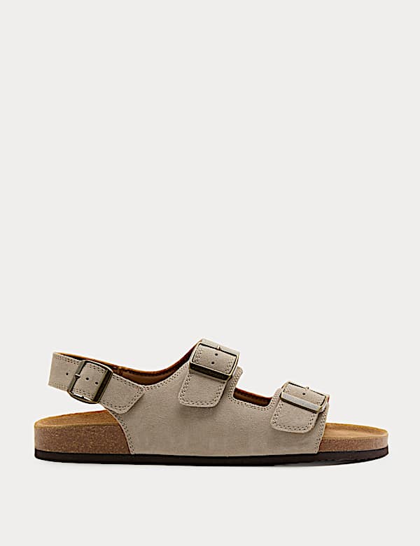Suede Backstrap Corkbed Sandals - EE