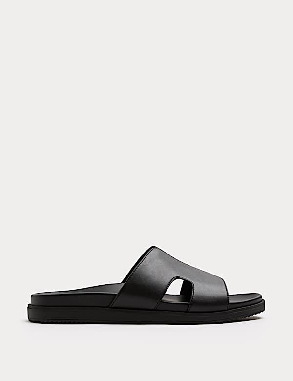 Faux Leather Slip On Sandals - UA