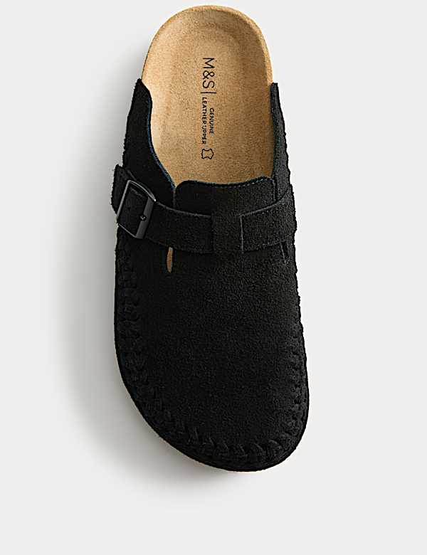 Woven Suede Corkbed Mule Sandals - JO