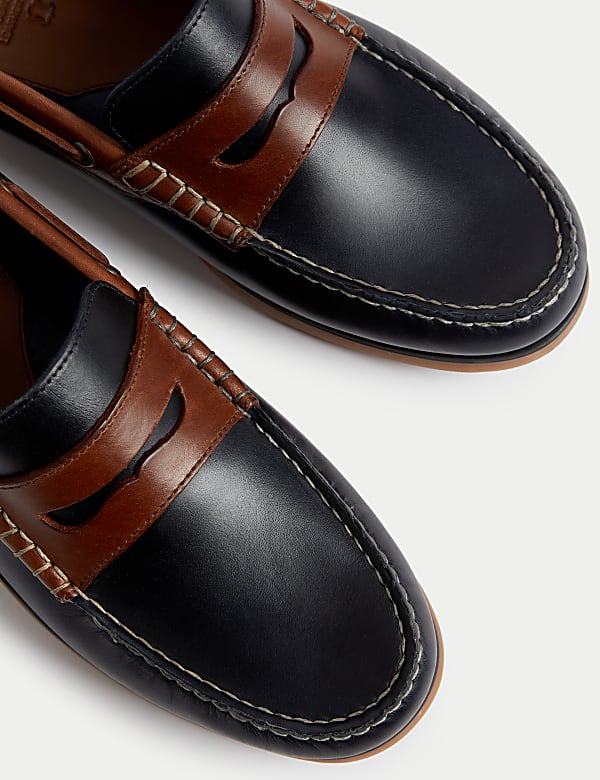 Slipper-Deckschuhe aus Leder - AT