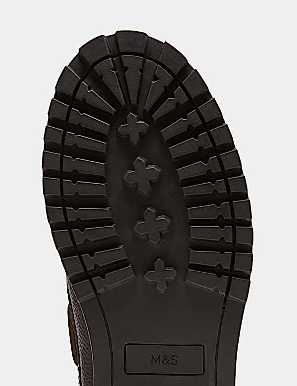Chunky Sole Leather Deck Shoes - CA
