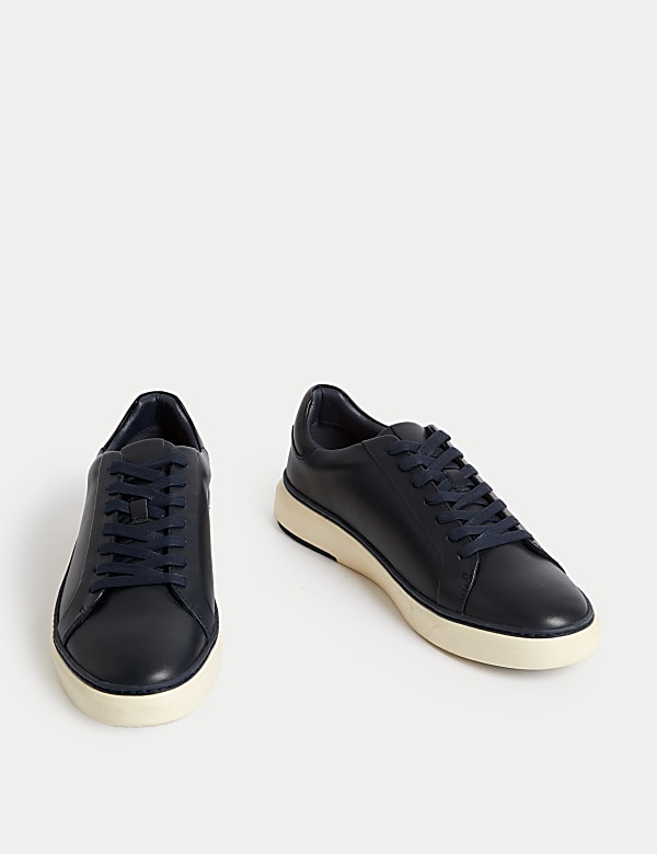 Airflex&trade; Leather Lace Up Trainers - BG