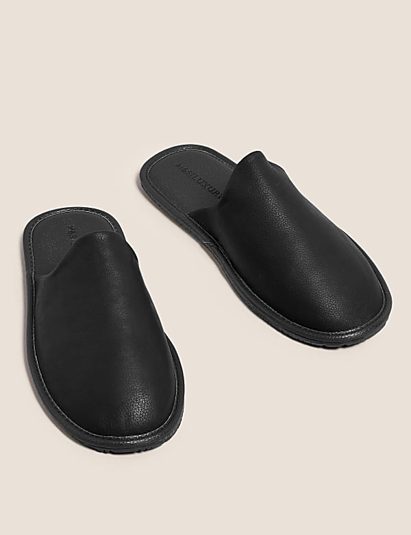 Leather Mule Slippers with Freshfeet