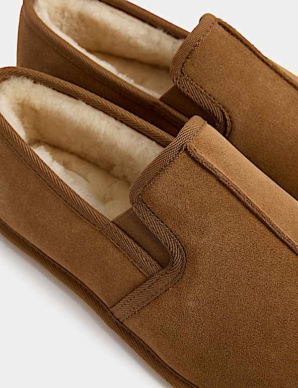 Suede Moccasin Slippers with Freshfeet™ - US