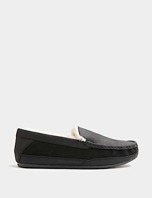 Leather Shearling Freshfeet™ Moccasin Slippers - MX