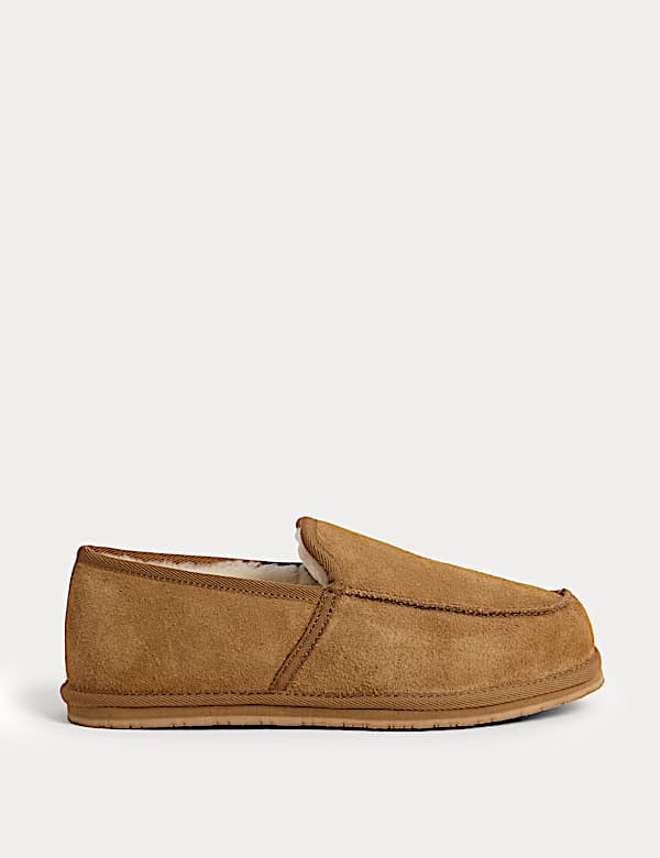 Suede Moccasin Slippers with Freshfeet™ - CA