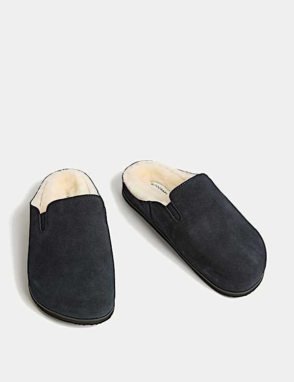 Suede Shearling Mule Slippers with Freshfeet&trade; - CA