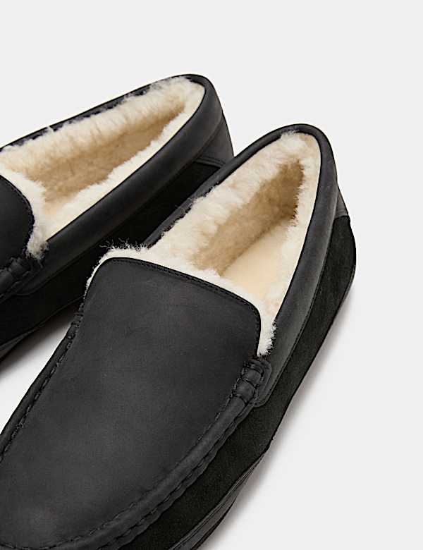 Leather Moccasin Slippers with Freshfeet&trade; - CH