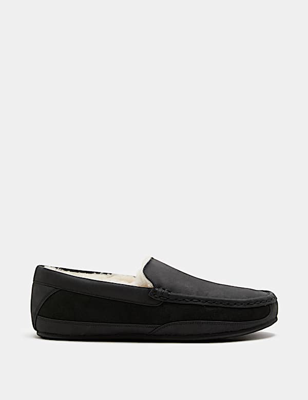 Leather Moccasin Slippers with Freshfeet&trade; - CH