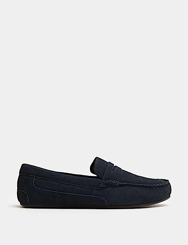Suede Moccasin Slippers with Freshfeet&trade; - GR