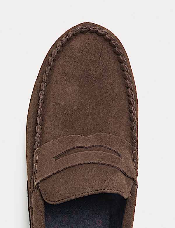 Suede Moccasin Slippers with Freshfeet™ - NL
