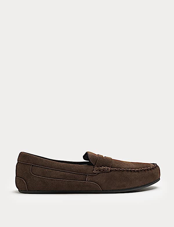 Suede Moccasin Slippers with Freshfeet™ - NL