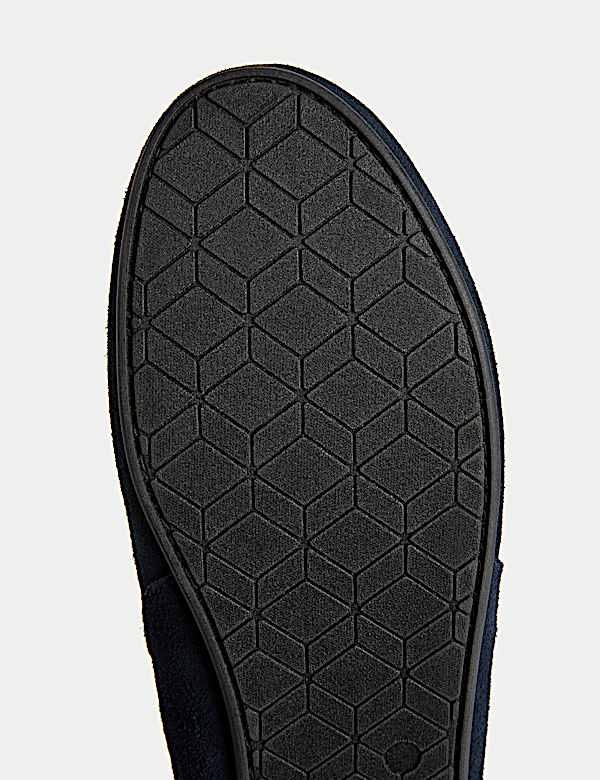 Suede Fleece Lined Moccasin Slippers - GR