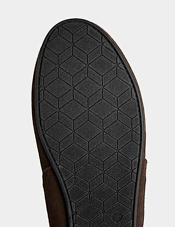 Chaussons style mocassins en daim avec doublure en polaire - FR