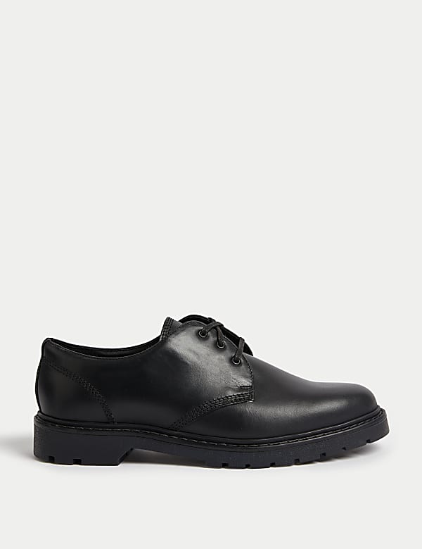 Marks Spencer Leather Derby Shoes Black 8