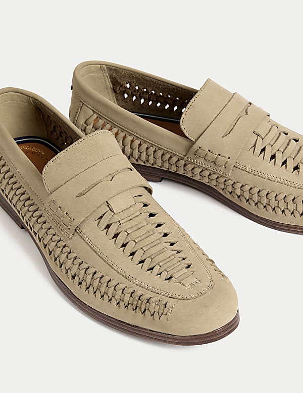 Υφαντά loafer από δέρμα nubuck - GR