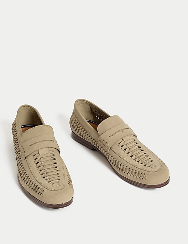 Υφαντά loafer από δέρμα nubuck - GR