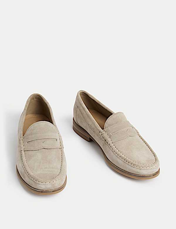 Suede Penny Loafers - NO