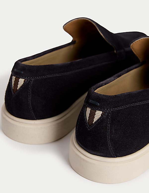 Suede White Sole Loafers - NL