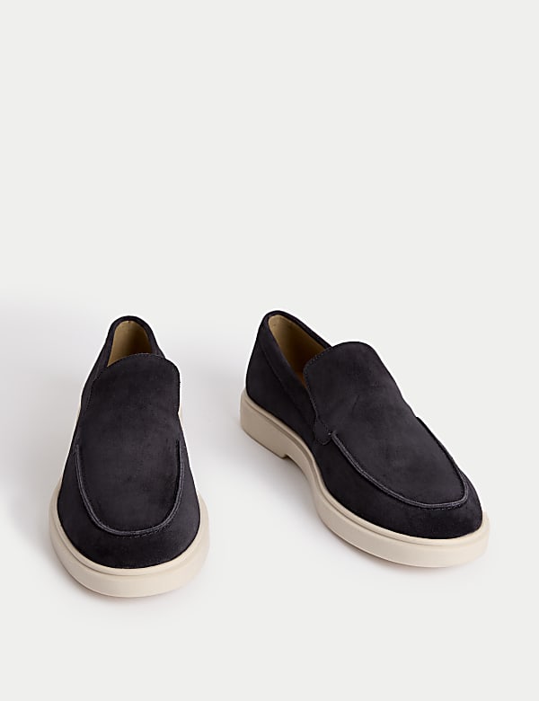 Suede White Sole Loafers - NL