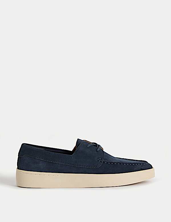 Suede White Sole Lace Up Loafers - VN